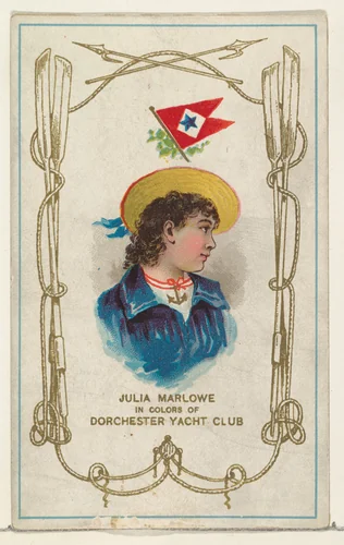 Julia Marlowe in Colors of Dorchester Yacht Club, from the Yacht Colors of the World series (N140) issued by Duke Sons & Co. to promote Honest Long Cut Tobacco by W. Duke, Sons & Co., print, 1890