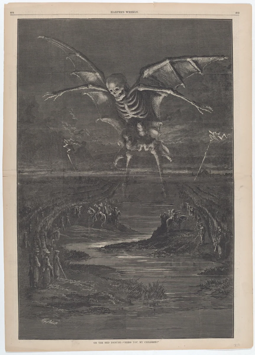 On the Red Danube - "Bless You, My Children!" by Thomas Nast, print, 1877