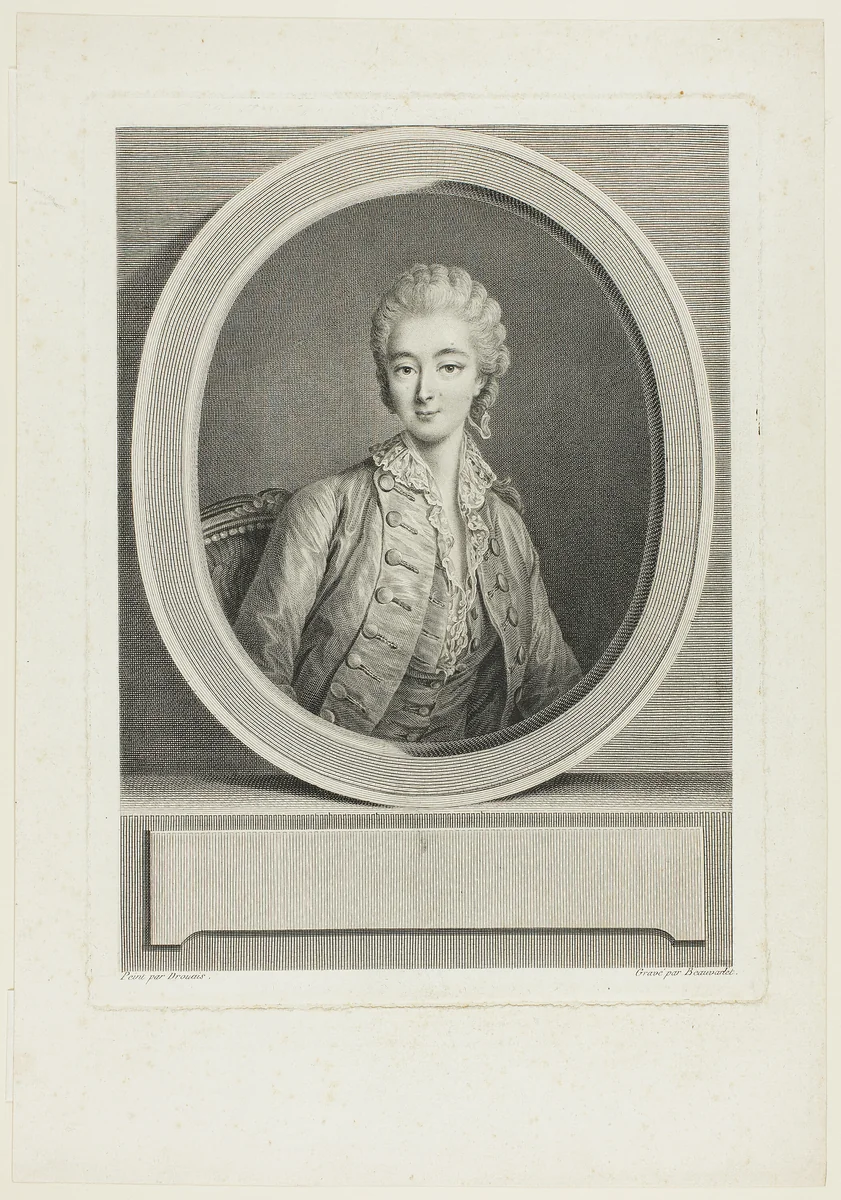 Portrait by Jacques Firmin Beauvarlet, print, 1747-1797