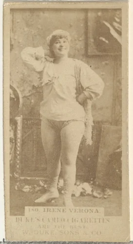 Card Number 180, Irene Verona, from the Actors and Actresses series (N145-5) issued by Duke Sons & Co. to promote Cameo Cigarettes by W. Duke, Sons & Co., photograph, 1880-1889