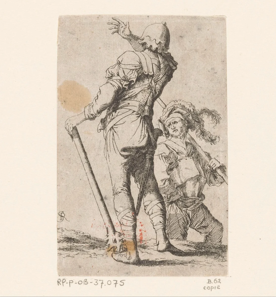 Twee soldaten by anonymous, print, 1656
