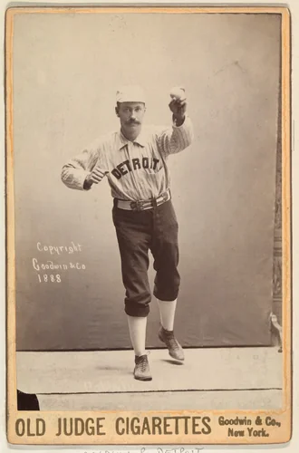 Baldwin, Pitcher, Detroit, from the series Old Judge Cigarettes by Goodwin & Company, photograph, 1888