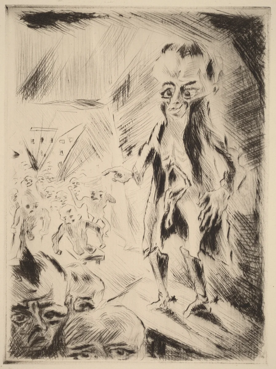 Scene in the Cafe with the Cripple by Walter Gramatté, print, 1918