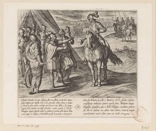 Ruy Velazquez weigert de zonen van Lara te helpen by Antonio Tempesta, print, 1612