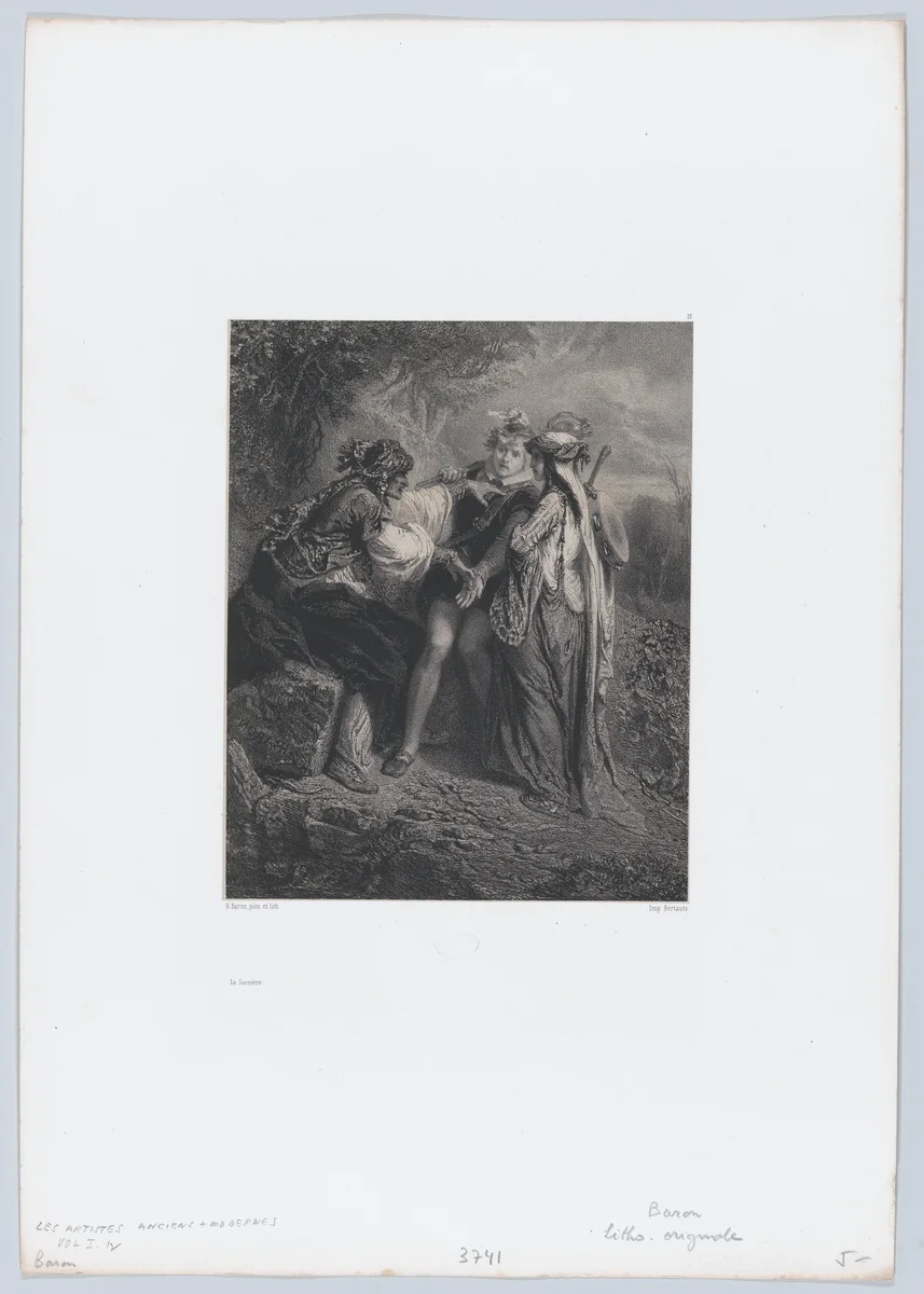 The Witch by Henri-Charles-Antoine Baron, print, 1850