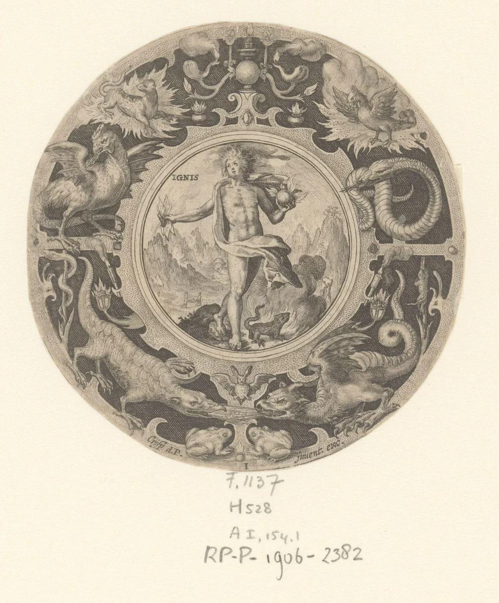 Vuur by Crispijn van de Passe, print, 1574-1637