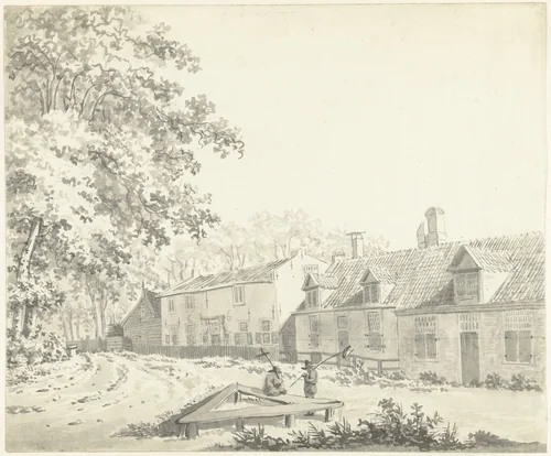 Gezicht in het dorp Schore, op Zuid-Beveland by anonymous, drawing, 1700-1800