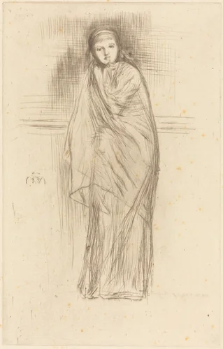 Draped Model by James McNeill Whistler, print, 1870