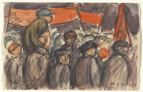 May Day, Moscow by Diego Rivera, drawing, 1928