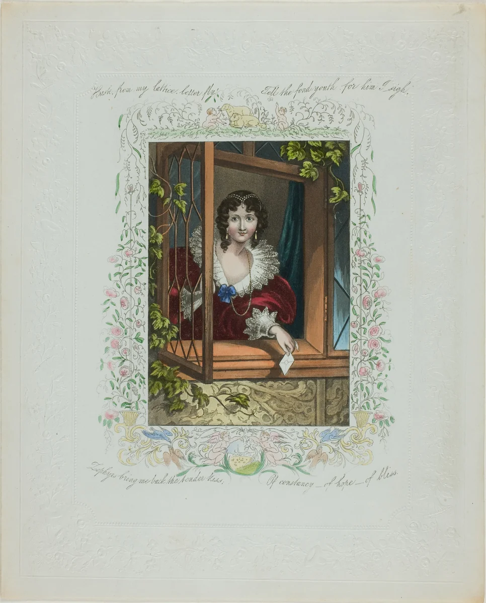 Haste From My Lattice, Letter Fly! (valentine) by Unknown Artist, other, 1845-1855