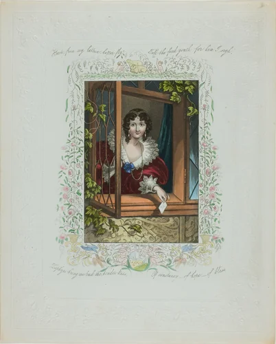 Haste From My Lattice, Letter Fly! (valentine) by Unknown Artist, other, 1845-1855