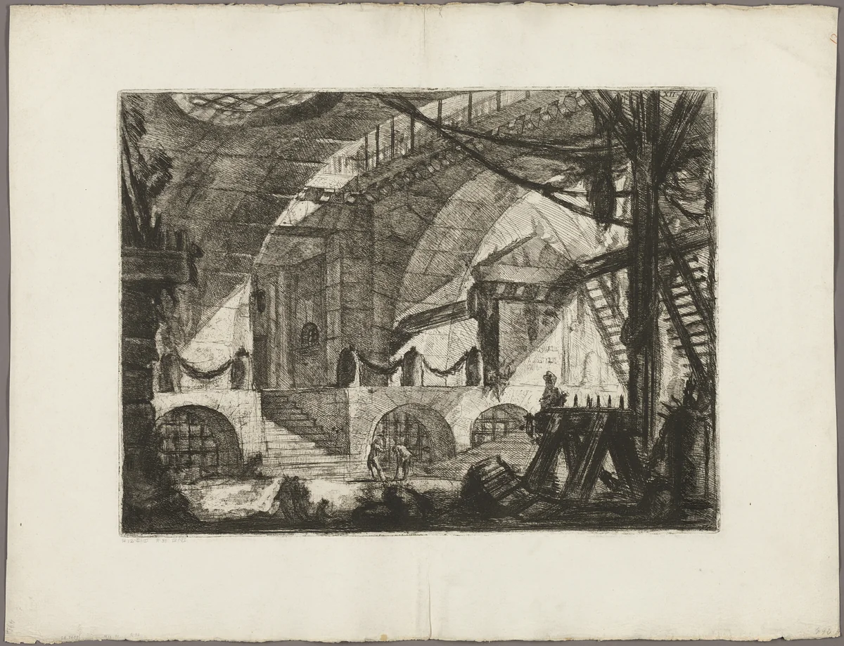 The Sawhorse, plate 12 from Imaginary Prisons by Giovanni Battista Piranesi, print, 1761