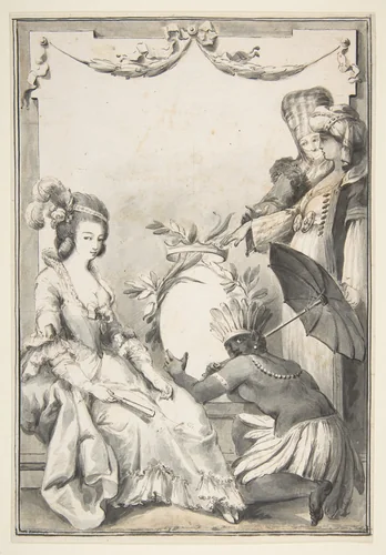 Allegorical Figures of the Four Continents by Teodoro Viero, drawing, 1783