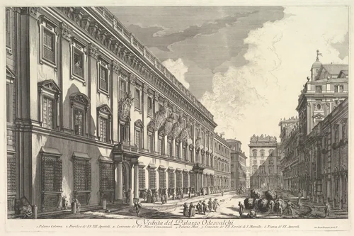 View of the Palazzo Odeschali, from Vedute di Roma (Roman Views) by Giovanni Battista Piranesi, print, 1748-1758