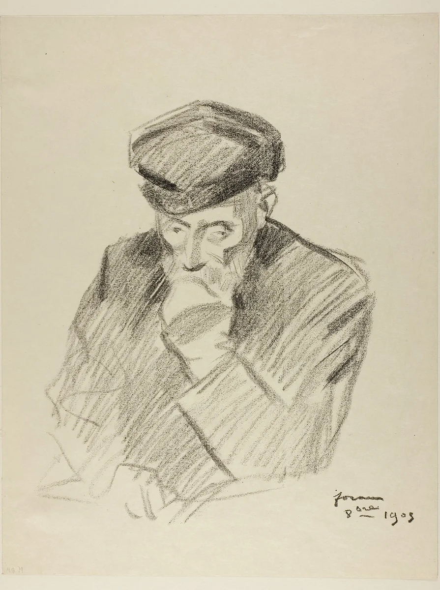 Portrait of Renoir, Fourth Plate by Jean-Louis Forain, print, 1905