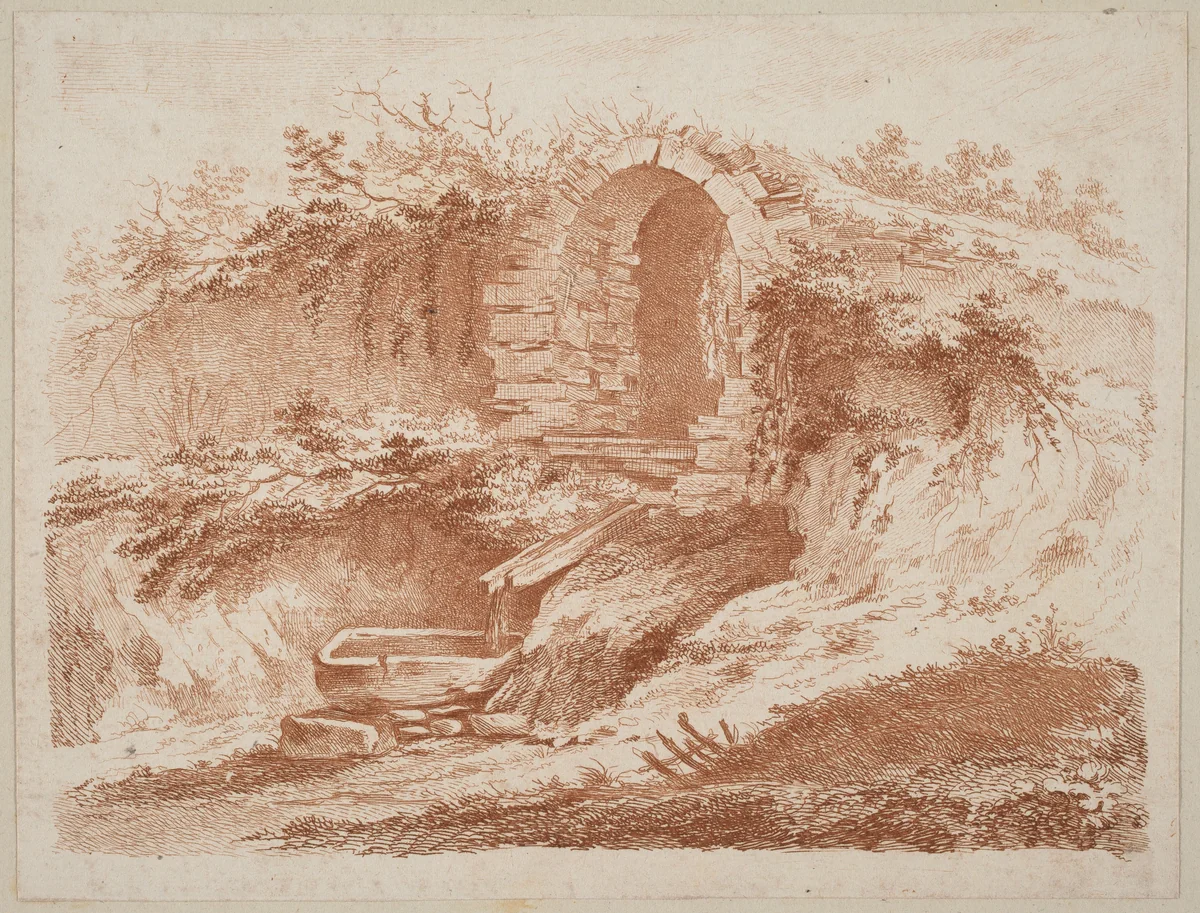 The Spring at l'Orsière by Jean Jacques de Boissieu, print, 1759