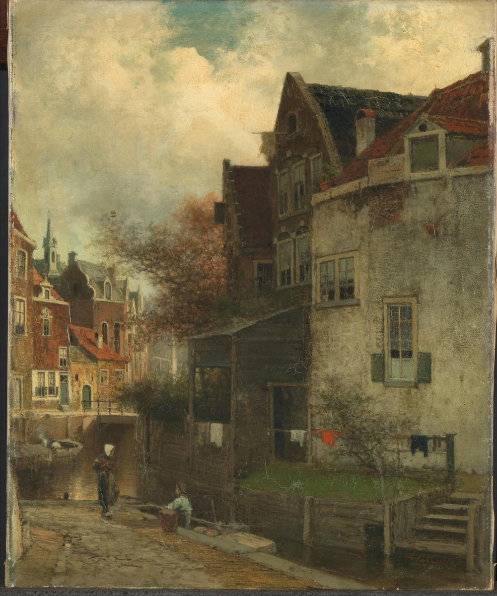 Stadsgezicht by Ferdinand Carl Sierich, painting, 1860-1905