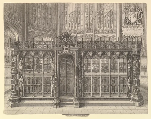 Tomb of Henry VII (from Francis Sandford, "Genealogical History of the Kings of England,"1677) by Wenceslaus Hollar, print, 1665