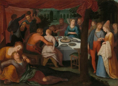 A Nocturnal Banquet by Otto van Veen, painting, 1600-1613