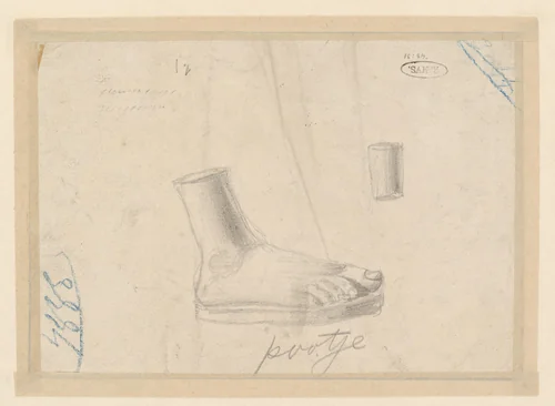 Studie naar een gipsmodel van een voet by Christiaan Cornelis Kannemans, drawing, 1822-1884
