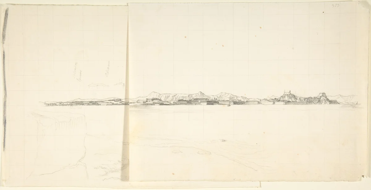 Landscape by Franz von Hauslab, drawing, 1810-1883