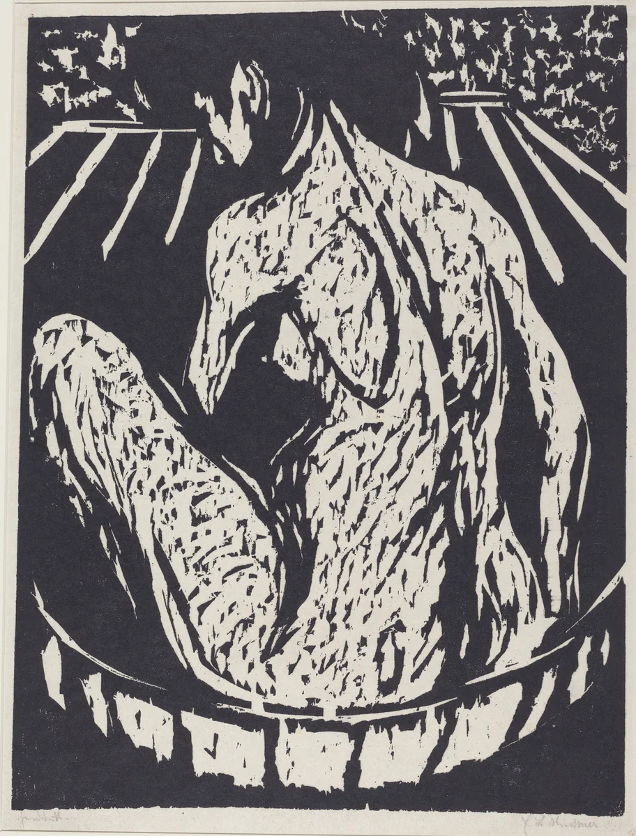 Female Nude by Ernst Ludwig Kirchner, print, 1908