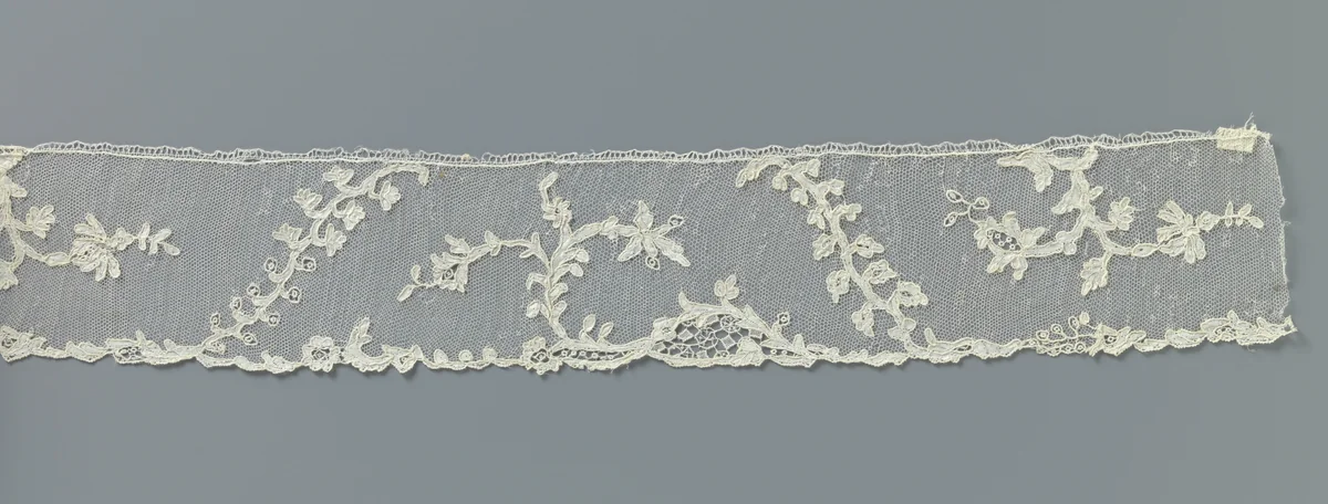 Strook naaldkant met schuine takjes by anonymous, other, 1780-1790