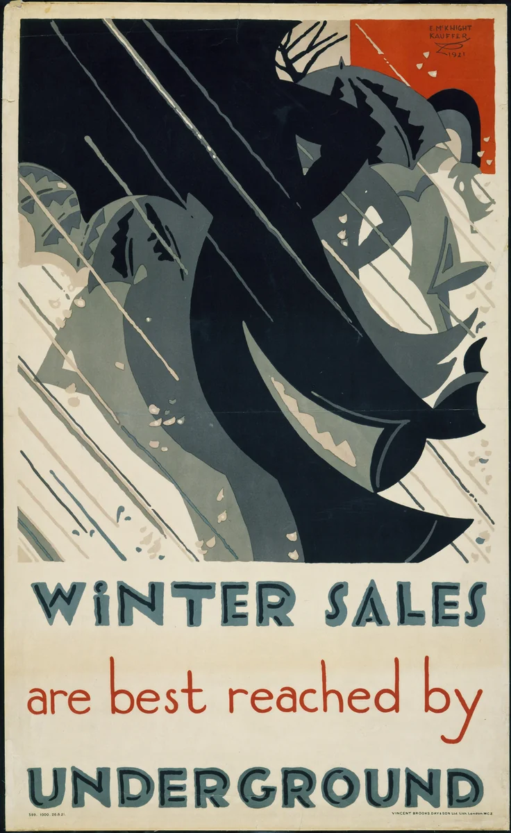 Winter Sales by E. McKnight Kauffer, design, 1921