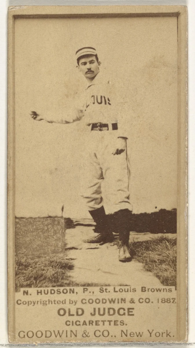 Nathaniel P. "Nat" Hudson, Pitcher, St. Louis Browns, from the Old Judge series (N172) for Old Judge Cigarettes by Goodwin & Company, photograph, 1888