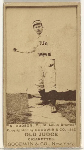 Nathaniel P. "Nat" Hudson, Pitcher, St. Louis Browns, from the Old Judge series (N172) for Old Judge Cigarettes by Goodwin & Company, photograph, 1888