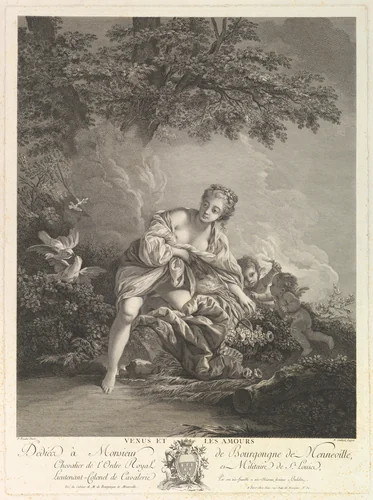 Venus et les Amours (Venus and the Loves) by René Gaillard, print, 1734-1797