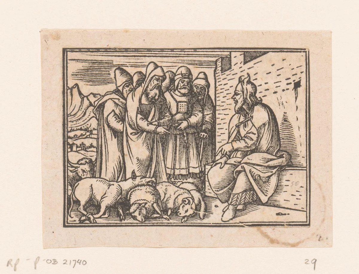 Mozes onderricht de priesters by anonymous, print, 1552