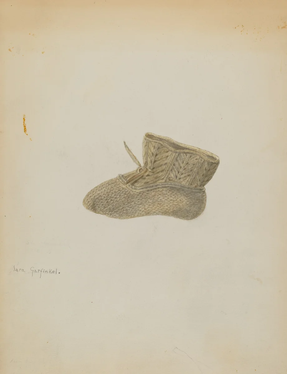 Infant's Booties by Sara Garfinkel, index of american design, 1937