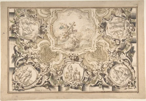 Design for a Church Ceiling by Vincenzo dal Rè, drawing, 1700-1762