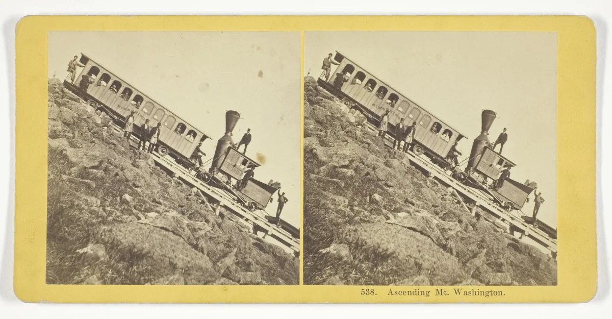 Ascending Mt. Washington by Kilburn Brothers, photograph, 1855-1875