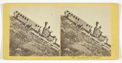 Ascending Mt. Washington by Kilburn Brothers, photograph, 1855-1875