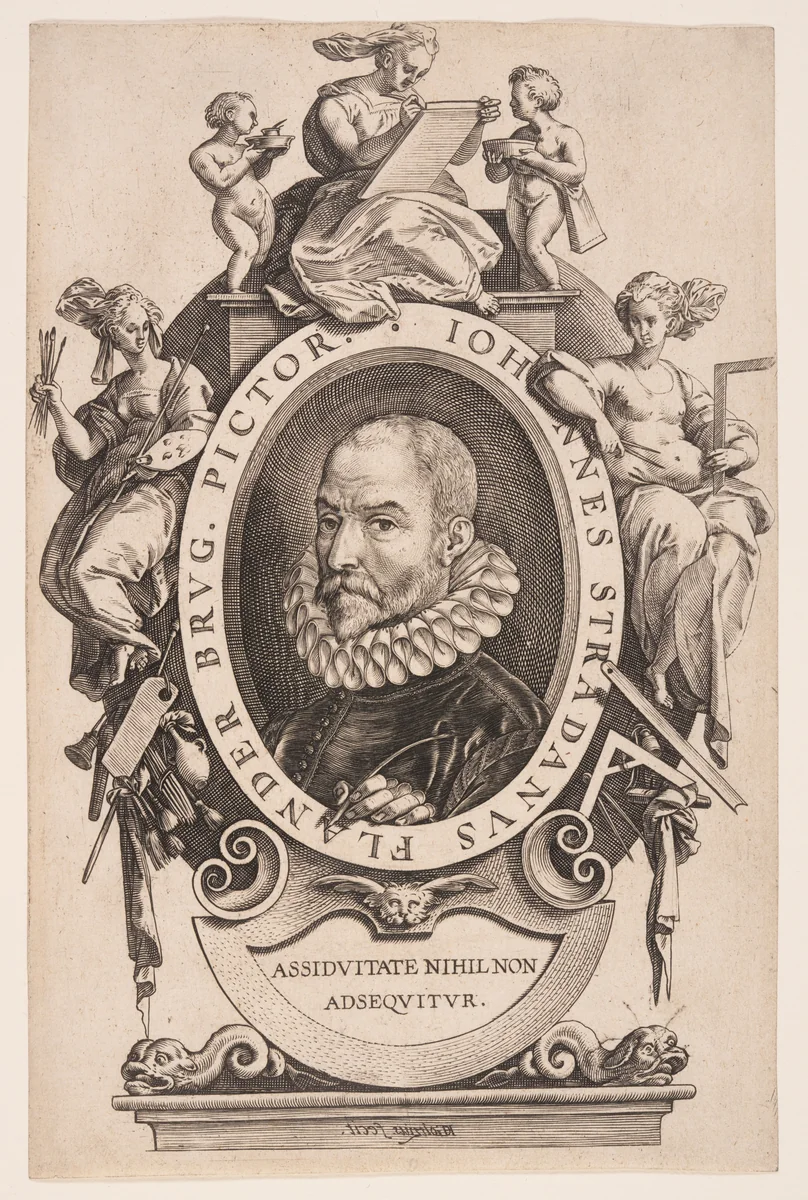 Johannes Stradanus by Hendrick Goltzius, print, 1580-1590