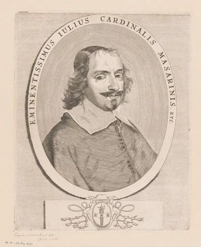 Portret van kardinaal Jules Mazarin by anonymous, print, 1630-1750