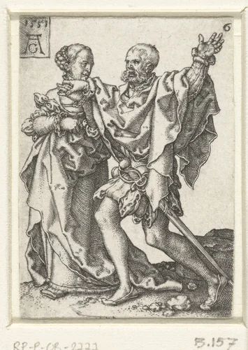 Dansend paar by Unknown, print, 1551