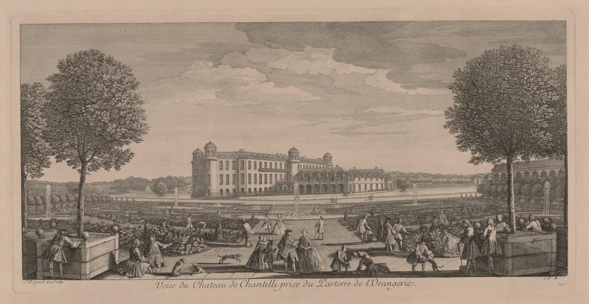 Chateau Chantilly by Jacques Rigaud, print, 1700-1750
