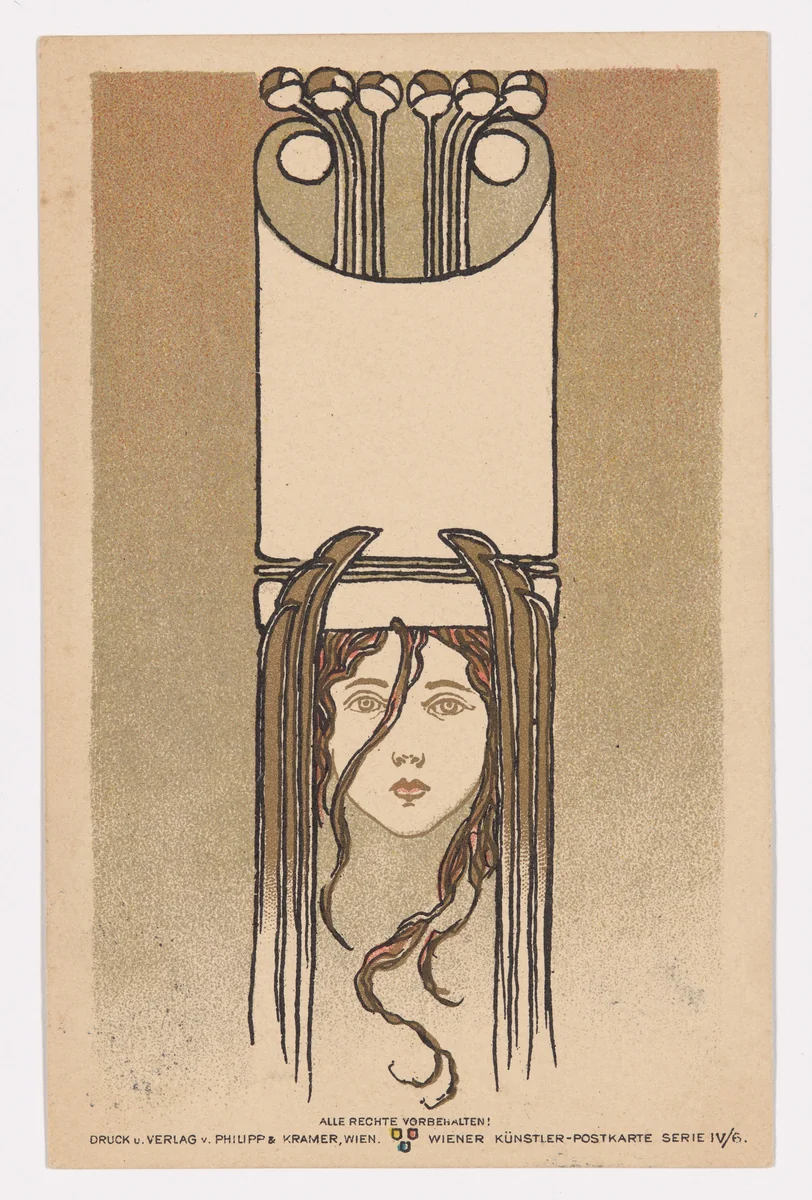Wiener Künstler-Postkarte Serie 4/6 by Koloman Moser, design, 1898
