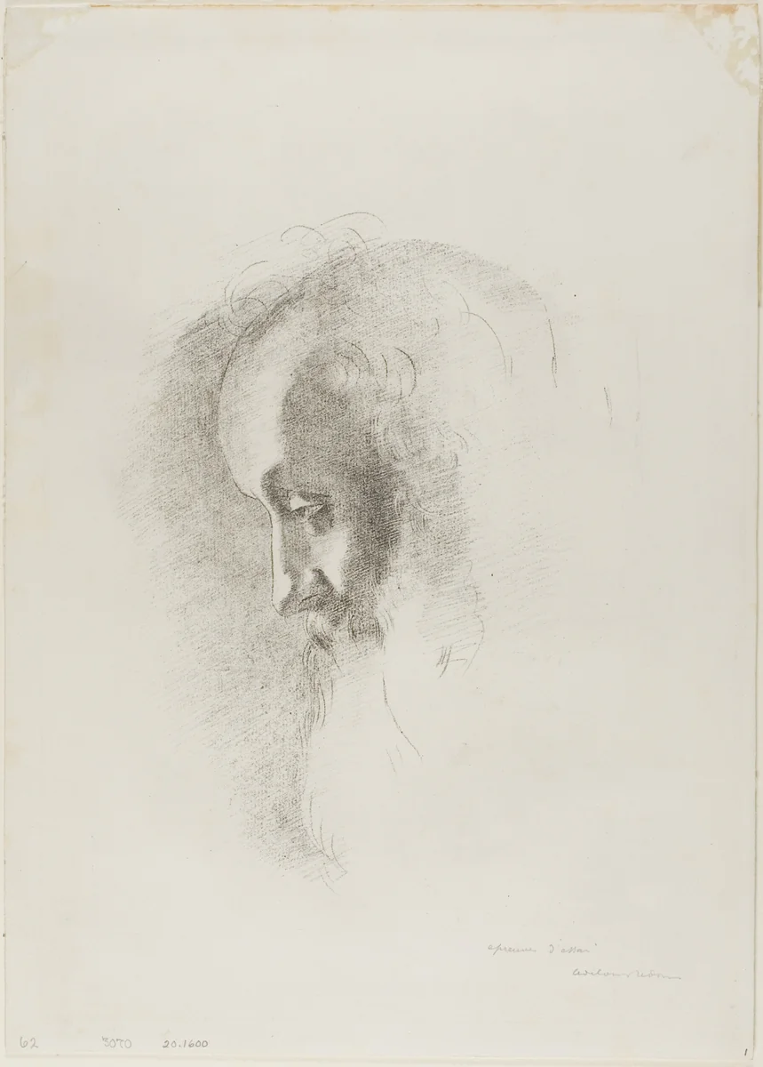 To Old Age, from Night by Odilon Redon, print, 1886