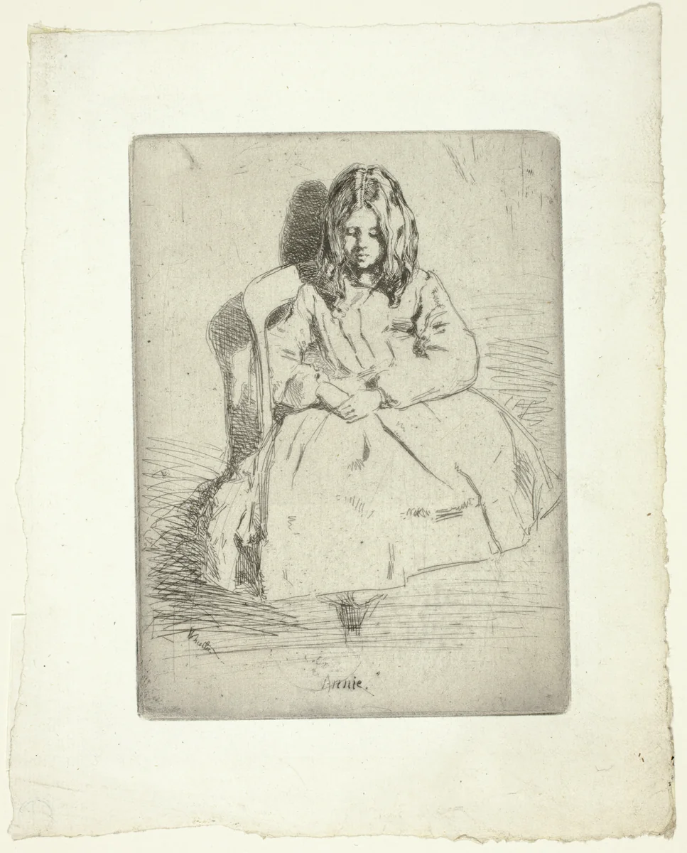 Annie, Seated by James McNeill Whistler, print, 1858-1859