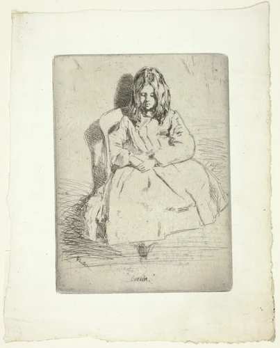 Annie, Seated by James McNeill Whistler, print, 1858-1859