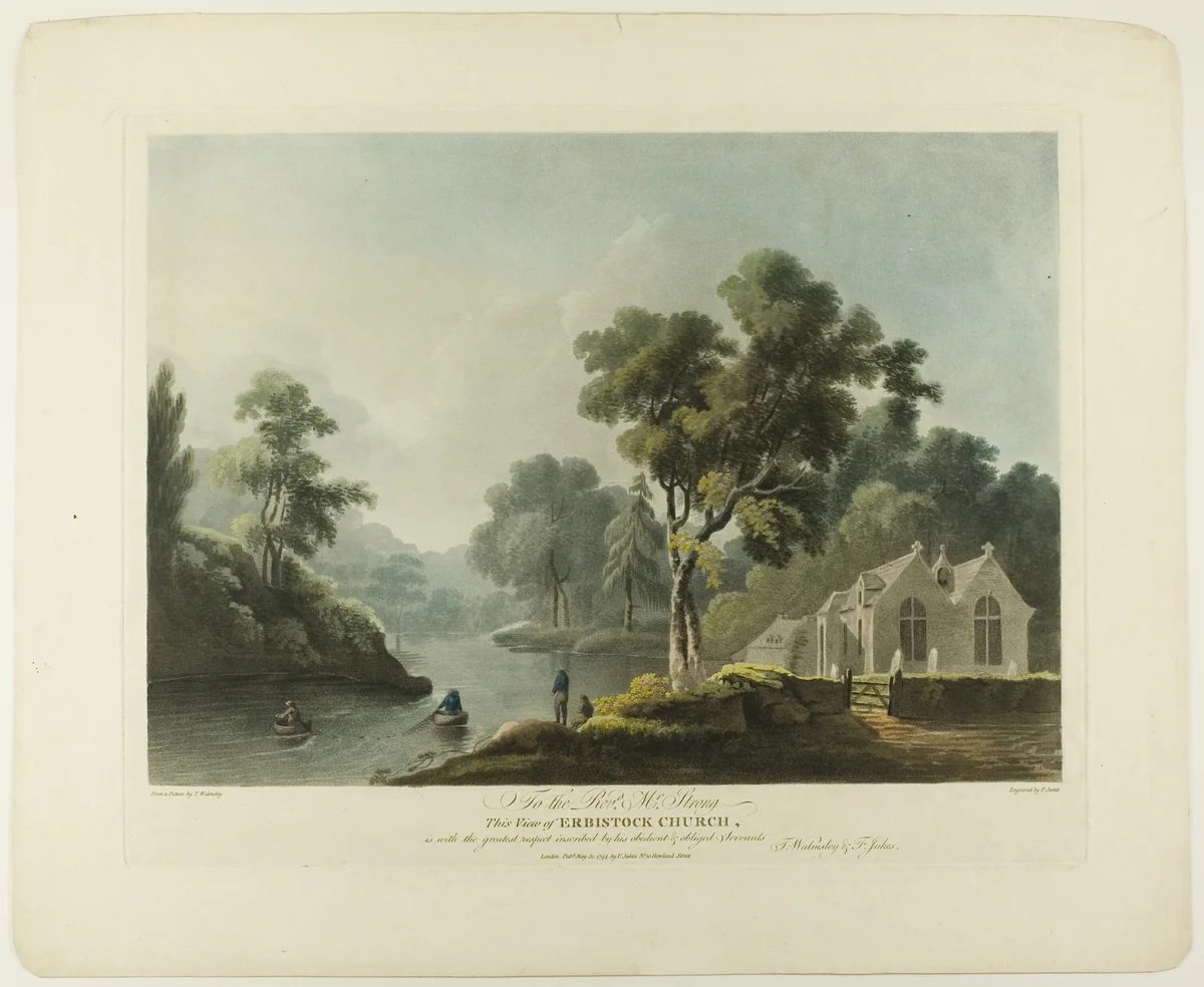 View of Erbistock Church by Francis Jukes, print, 1794