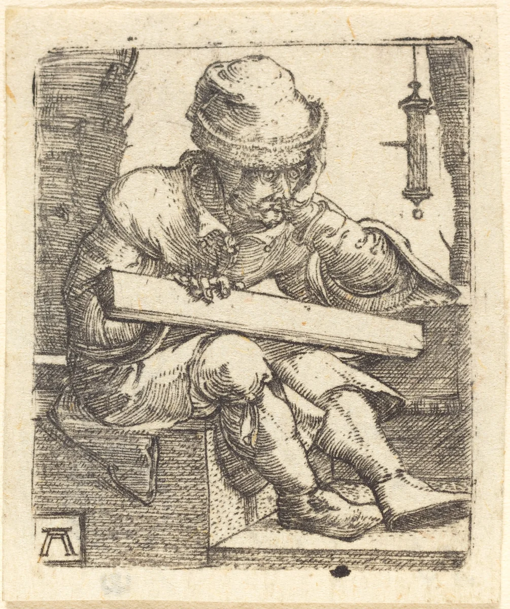 The Pensive Carpenter by Albrecht Altdorfer, print, 1520-1530