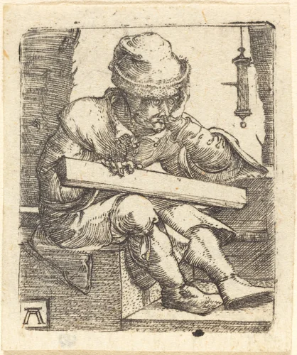 The Pensive Carpenter by Albrecht Altdorfer, print, 1520-1530