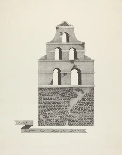Mision San Diego de Alcala by James Jones, index of american design, 1935-1942