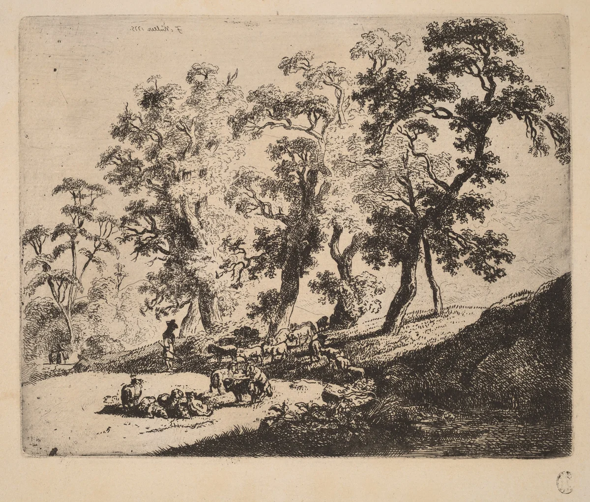 Landscape with Shepherds by Friedrich Müller, print, 1775