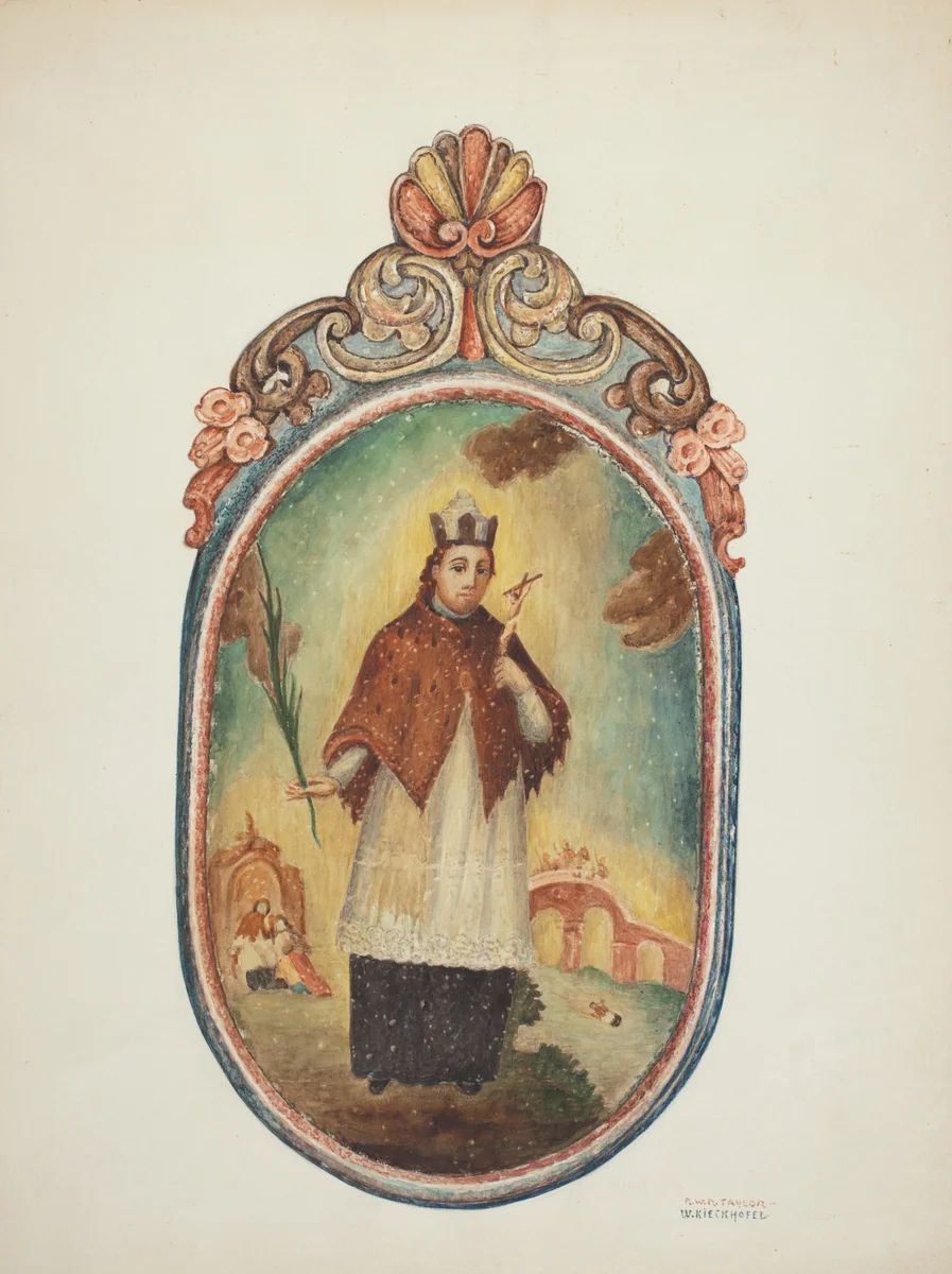 Santo de Retablo by Robert W.R. Taylor; William Kieckhofel, index of american design, 1939-1940